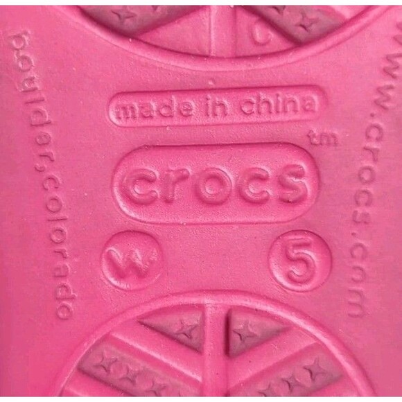 Crocs Sanrah Circle Slide Sandal Womens Size 5 Pink Raspberry Oyster - Picture 12 of 12